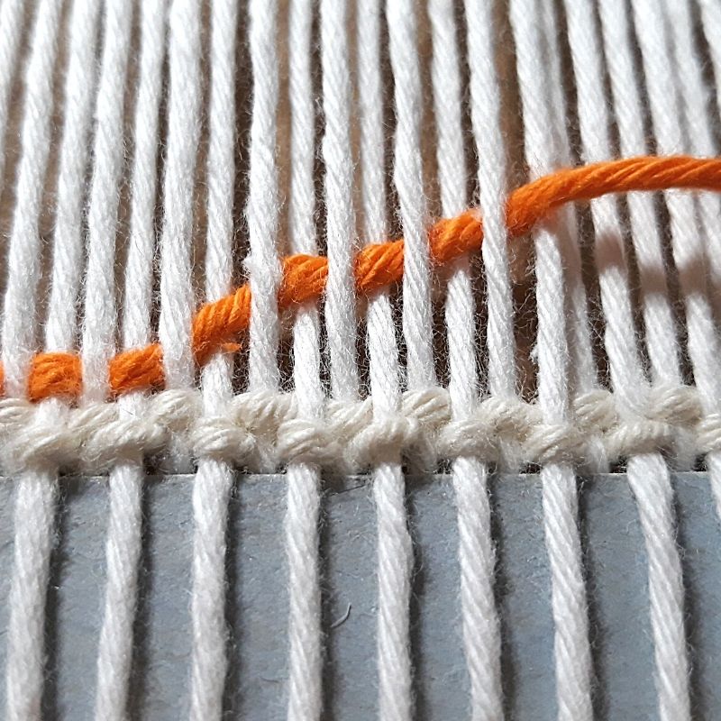 splot płócienny, tkanie na ramie, rama tkacka