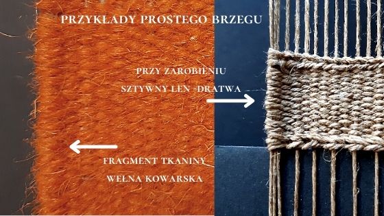 tkanie na ramie, rama tkacka tkanina unikatowa, prosty brzeg