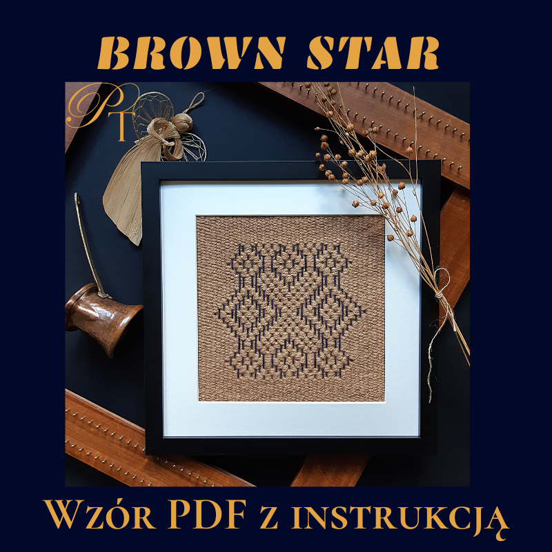 Wzór tkacki z opisem wykonania i schematem: Brown Star